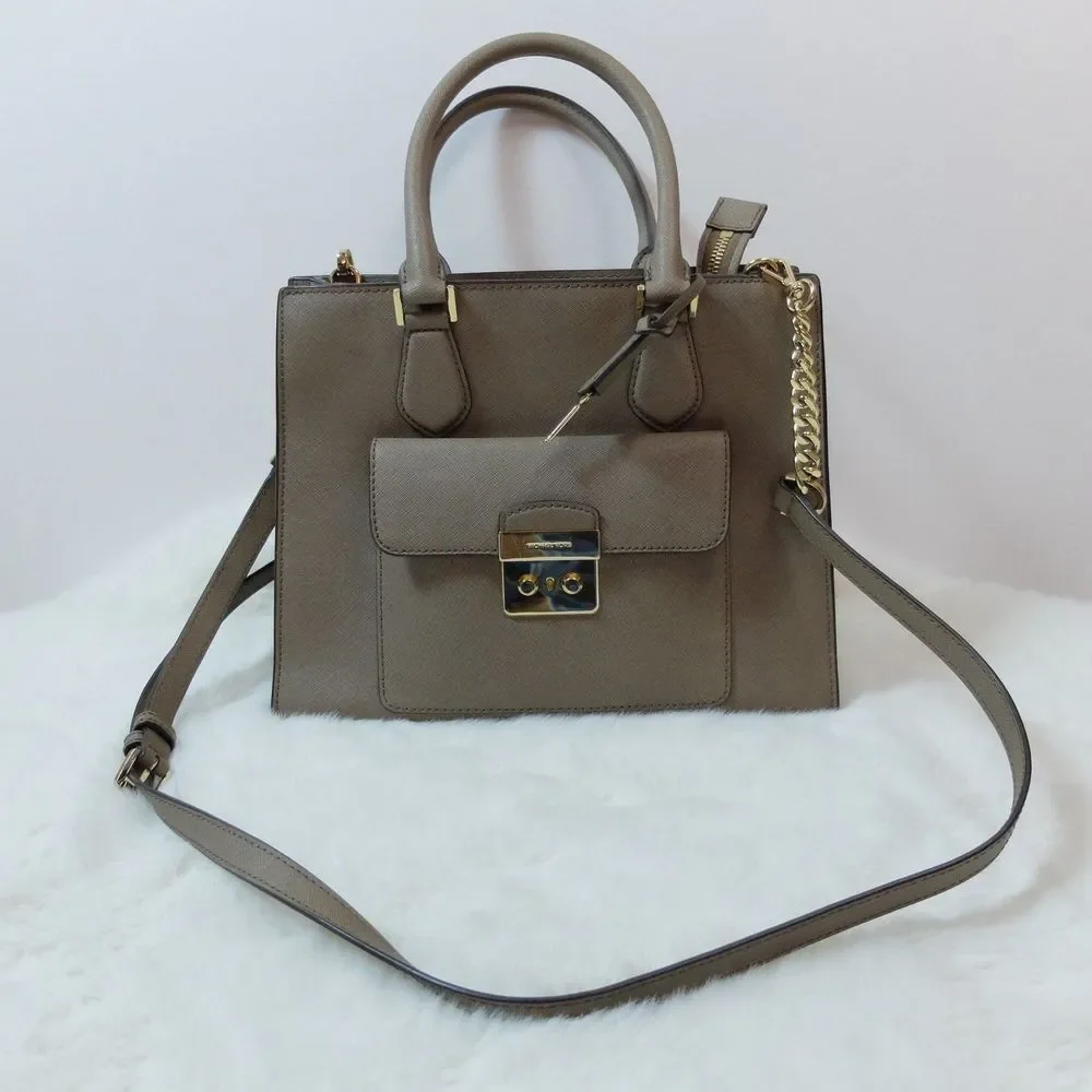 Michael Kors Dark Dune Bridgette Medium Saffiano Tote